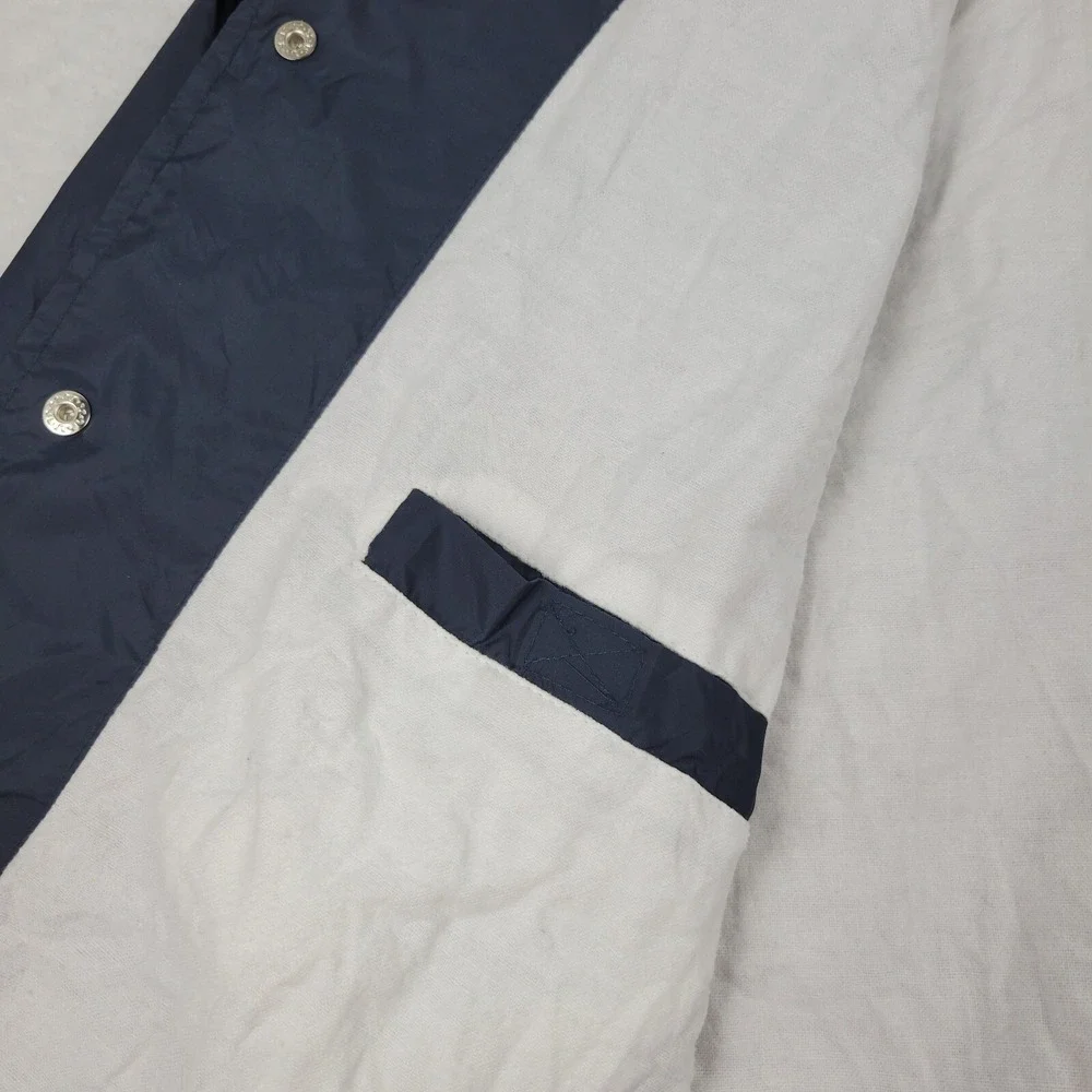 Port and Company Indiana Ice Windbreaker Jacket Mens Large Blue Nylon Snap Front